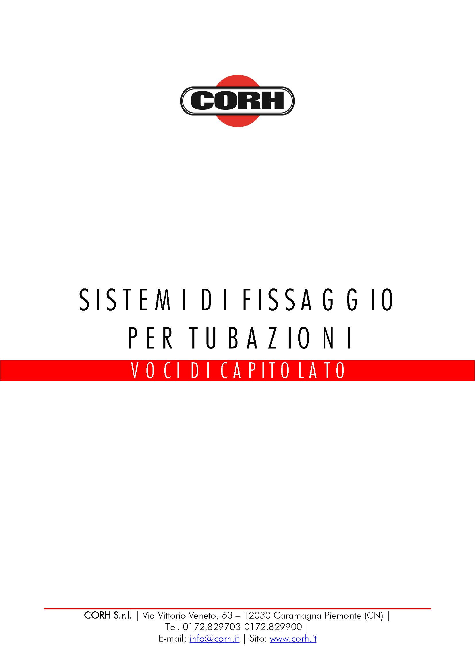 Voci di Capitolato Sistemi di fissaggio CORH per tubazioni Pagina 01